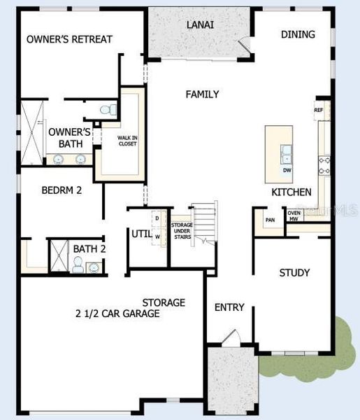 2D floor plan layout of this home in Coasterra, Palmetto, FL (Image 1). 2D floor plan layout of this home in Coasterra, Palmetto, FL (Image 1).