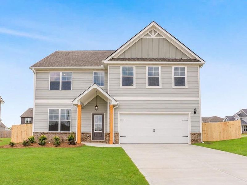 Front exterior of a new home in , Snellville, GA, highlighting curb appeal (Image 2). Front exterior of a new home in , Snellville, GA, highlighting curb appeal (Image 2).