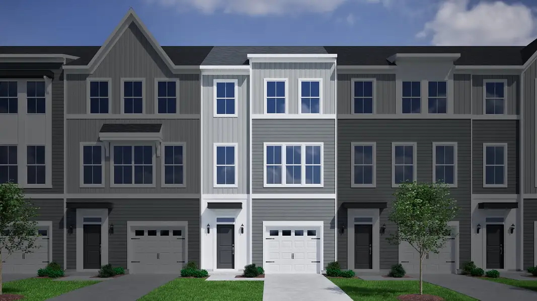 Representative exterior photo of a completed home built from the Corabell 3-Story 1-Car Garage - Vanguard Collection by Mungo Homes in Vista at Cane Bay, Summerville, SC (Image 6).