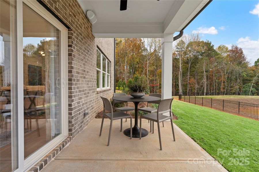 Sliding glass doors creating the ideal indoor outdoor experience.