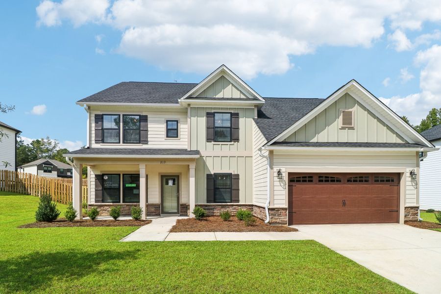 Representative exterior photo of a completed home built from the Sonoma II by Great Southern Homes in Edwards Ridge, Central, SC (Image 18).