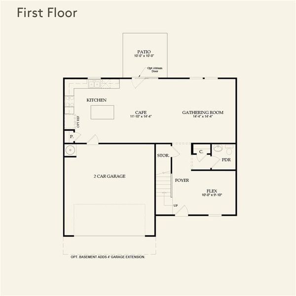 2D floor plan layout of this home in Avery Ridge, Gainesville, GA (Image 3).
