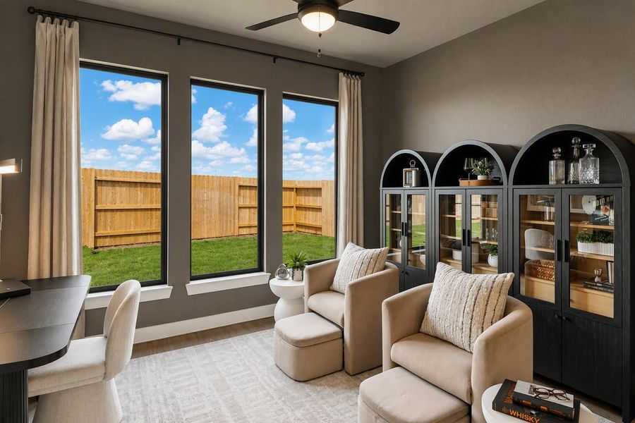 Furnished interior view inside a new home in Blue Creek Trails, Richmond (Image 15). Furnished interior view inside a new home in Blue Creek Trails, Richmond (Image 15).
