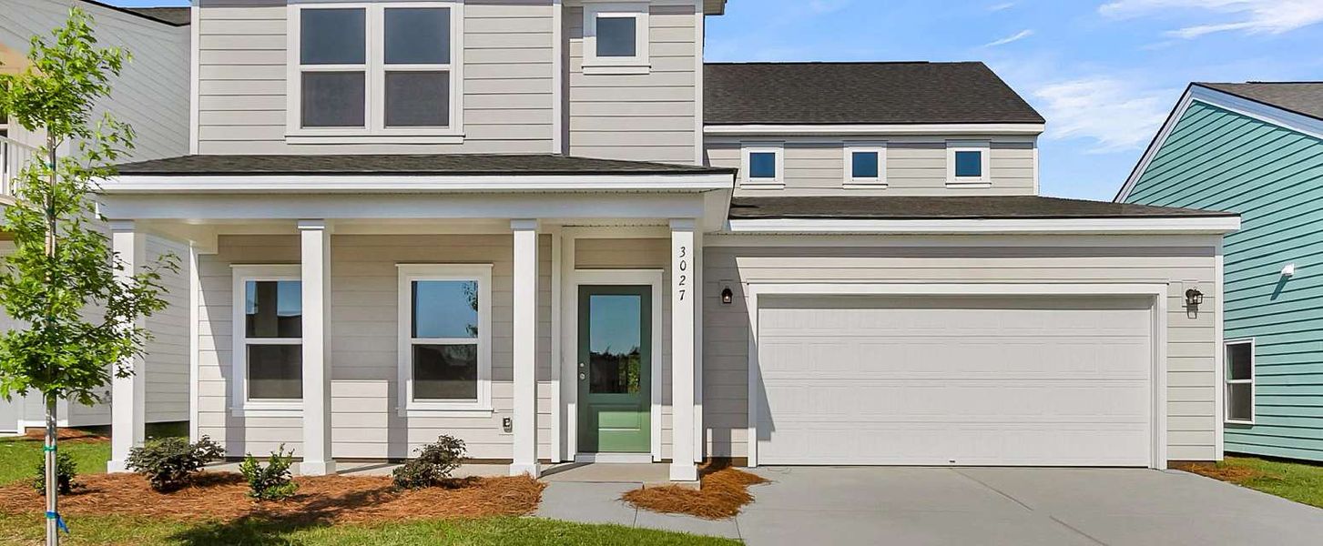 Representative exterior photo of a completed home built from the Harrison by Ashton Woods in Tea Farm, Ravenel, SC (Image 21).