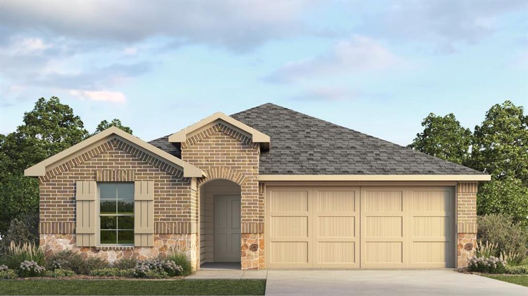 Front exterior of a new home in Sweetwater Springs, Sherman, TX, highlighting curb appeal (Image 1). Front exterior of a new home in Sweetwater Springs, Sherman, TX, highlighting curb appeal (Image 1).