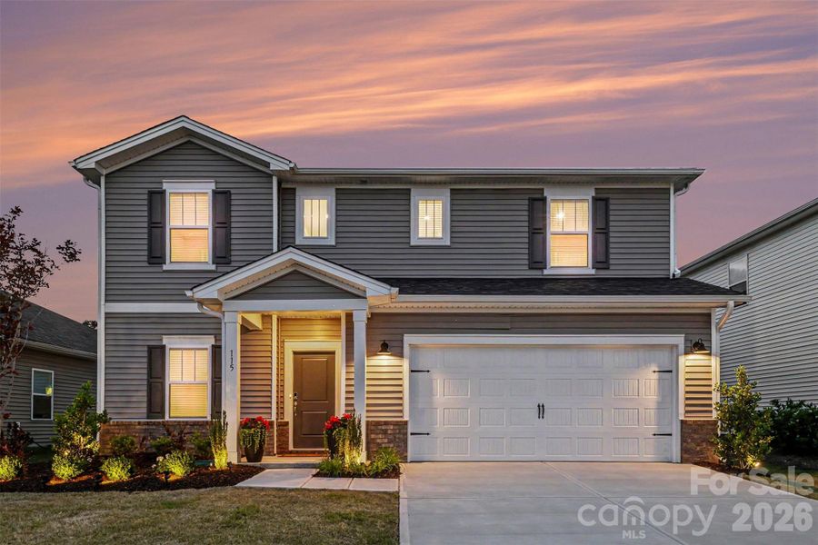 Front exterior of a new home in Shepherds Landing, Mooresville, NC, highlighting curb appeal (Image 20).