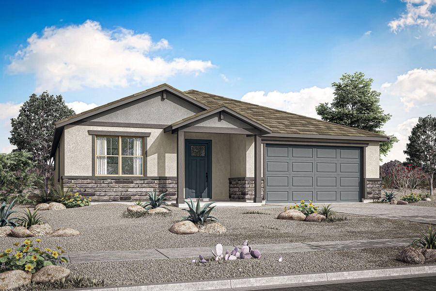 Representative exterior photo of a completed home built from the Ash by Mattamy Homes in Miravida, Surprise, AZ (Image 4).
