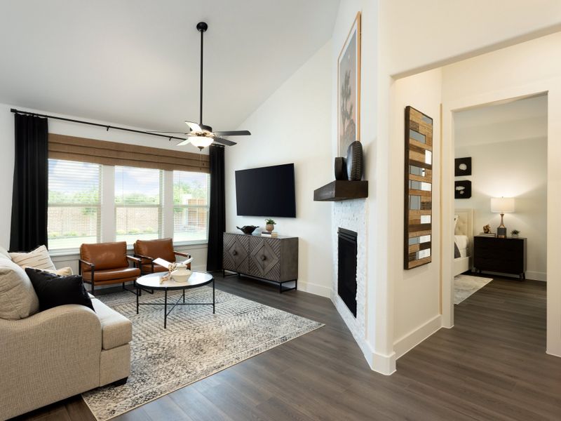 The Strata's living room featured at Ashford Park