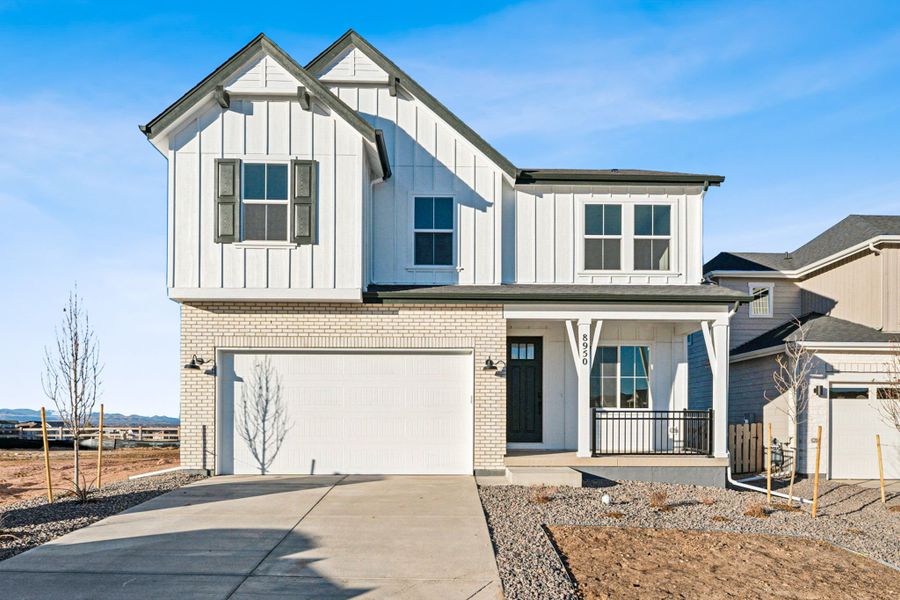 Representative exterior photo of a completed home built from the Granby by Taylor Morrison in Sterling Ranch Ascent Village, Littleton, CO (Image 1).