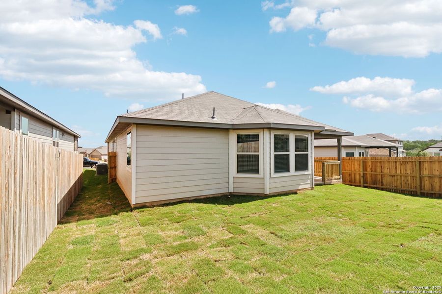 Front exterior of a new home in Lark Canyon, New Braunfels, TX, highlighting curb appeal (Image 27).