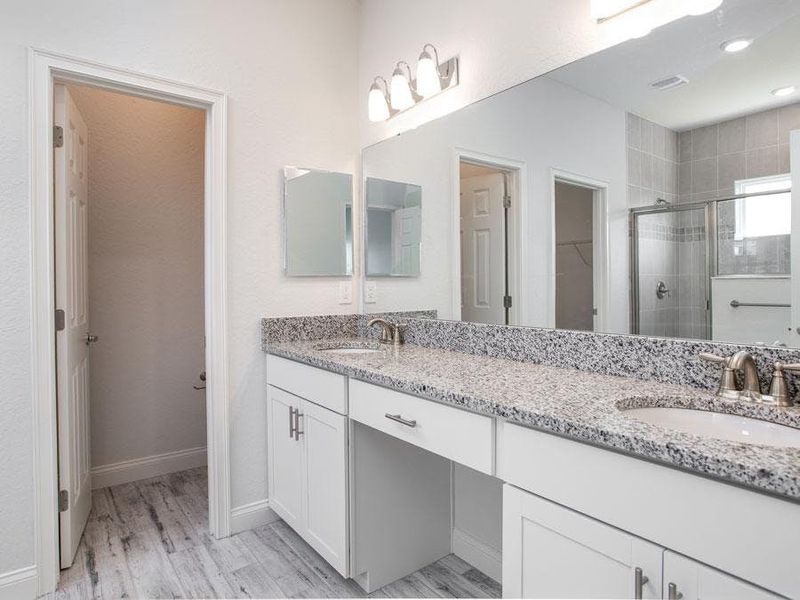 An optional bath layout offers an oversized shower (no tub) - Willow II by Highland Homes An optional bath layout offers an oversized shower (no tub) - Willow II by Highland Homes