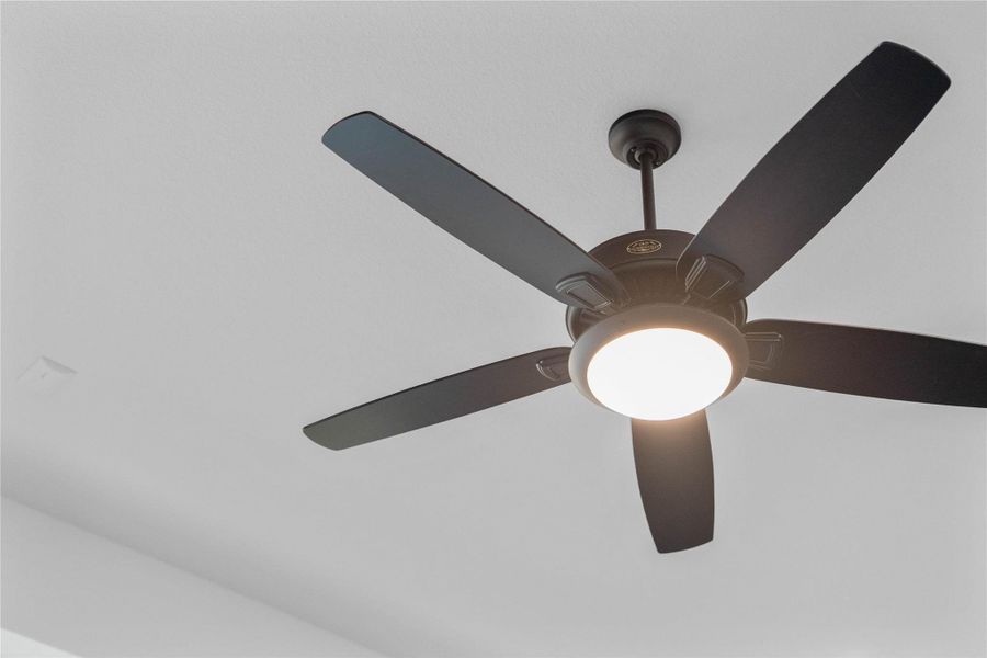 This sleek, modern black ceiling fan adds both style and comfort to the room. This sleek, modern black ceiling fan adds both style and comfort to the room.