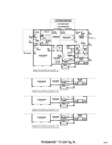 2D floor plan layout for the Foxmoor - Single Family Homes by Dream Finders Homes in Fairhaven, Thompson's Station, TN (Image 3).