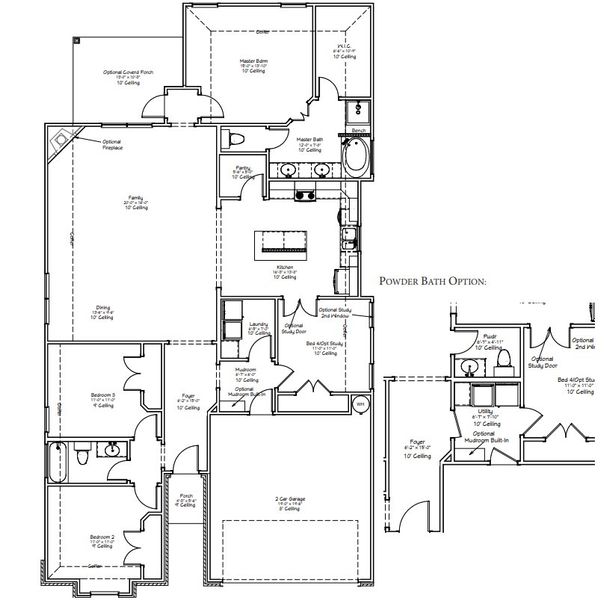 2D floor plan layout for the The Iris by Avonley Homes in Rudder Pointe, Bryan, TX (Image 2). 2D floor plan layout for the The Iris by Avonley Homes in Rudder Pointe, Bryan, TX (Image 2).