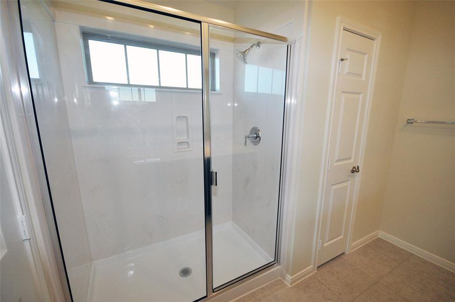 Spacious shower in the master bath.