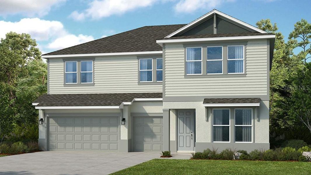 Front exterior of a new home in Skye Ranch Community Group Page, Sarasota, FL, highlighting curb appeal (Image 1). Front exterior of a new home in Skye Ranch Community Group Page, Sarasota, FL, highlighting curb appeal (Image 1).