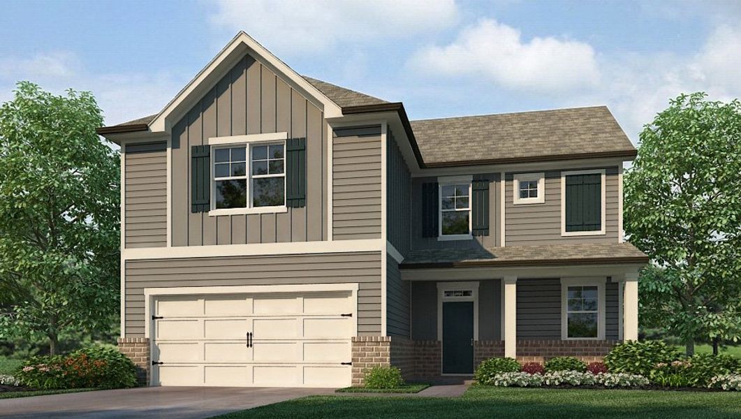 Representative exterior photo of a completed home built from the FLORA by D.R. Horton in Creekview, Atlanta, GA (Image 23). Representative exterior photo of a completed home built from the FLORA by D.R. Horton in Creekview, Atlanta, GA (Image 23).