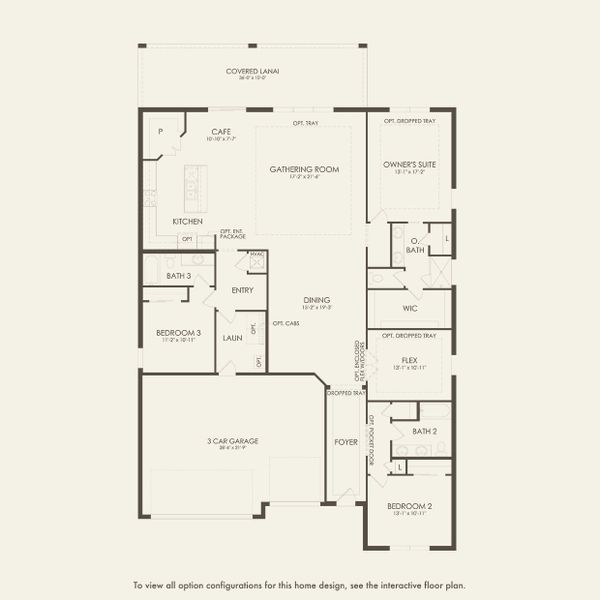 2D floor plan layout for the Merlot by Pulte Homes in Riverwood, Zephyrhills, FL (Image 3).