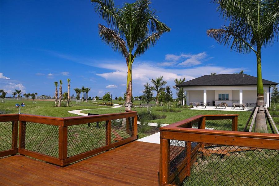 Exterior details and patio area of a home in Skye Ranch Community Group Page, Sarasota (Image 15).
