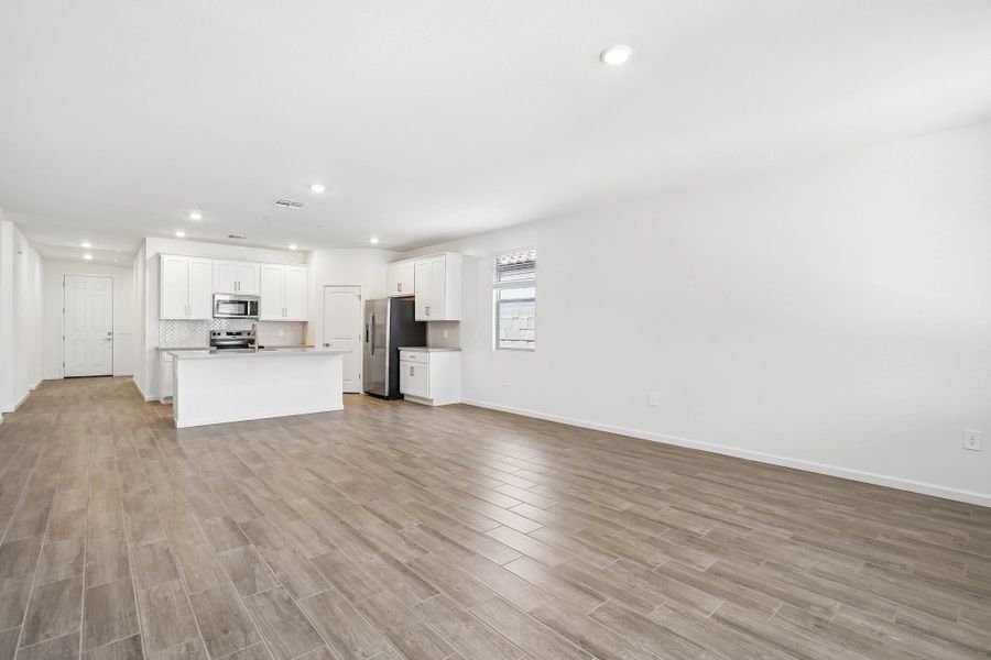 Great room and kitchen
