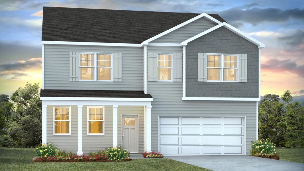 Representative exterior photo of a completed home built from the HANOVER by D.R. Horton in The Ranch, Holly Hill, SC (Image 2).