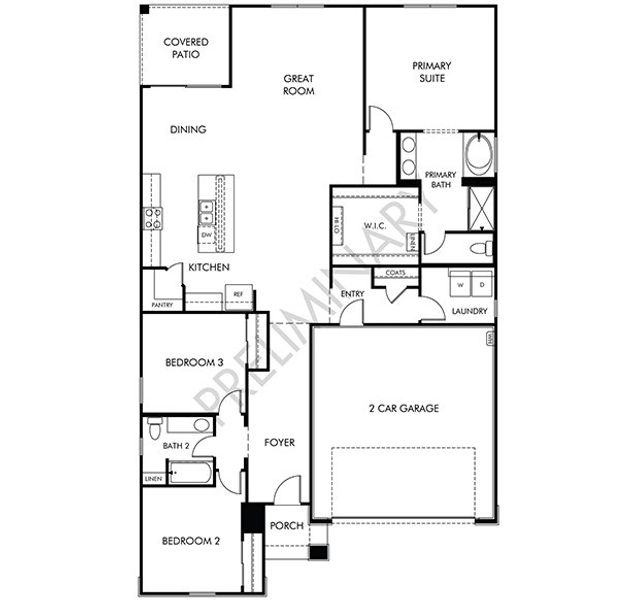 2D floor plan layout of this home in Anthem at Merrill Ranch Reserve Series, Florence, AZ (Image 3).