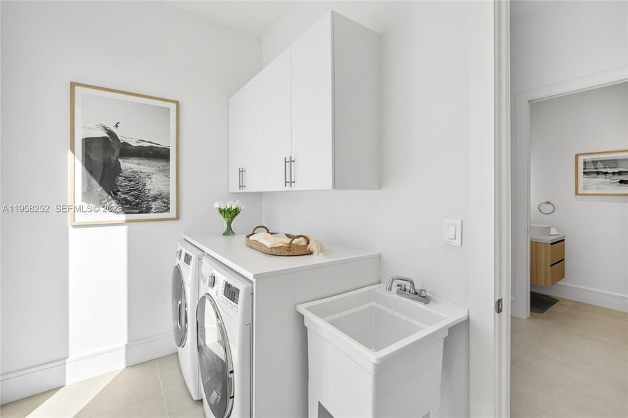 Furnished interior view inside a new home in , Miami Beach (Image 18). Furnished interior view inside a new home in , Miami Beach (Image 18).