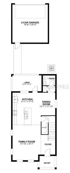 2D floor plan layout of this home in Lake Star at Ovation, Winter Garden, FL (Image 6).