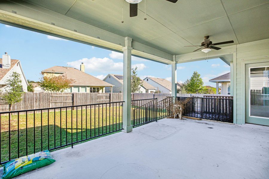 Exterior details and patio area of a home in Orchard Ridge, Liberty Hill (Image 22).