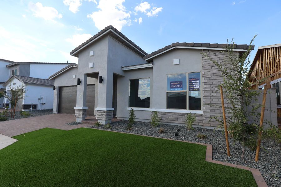 Front exterior of a new home in Alston at Soleo, San Tan Valley, AZ, highlighting curb appeal (Image 2).