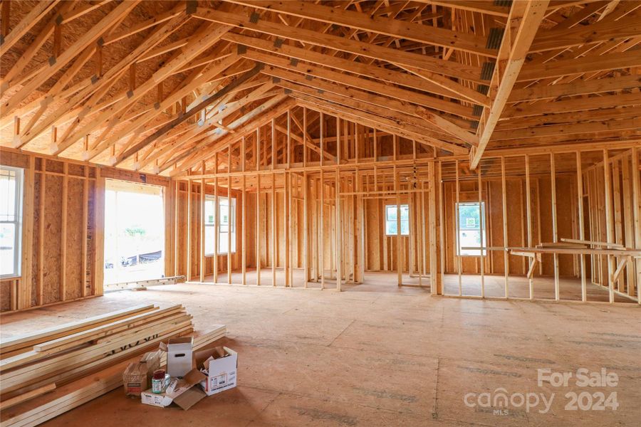 Main living area will have a 14 foot vaulted ceiling. The Kitchen will have 9 foot coffered ceiling which is stunning.