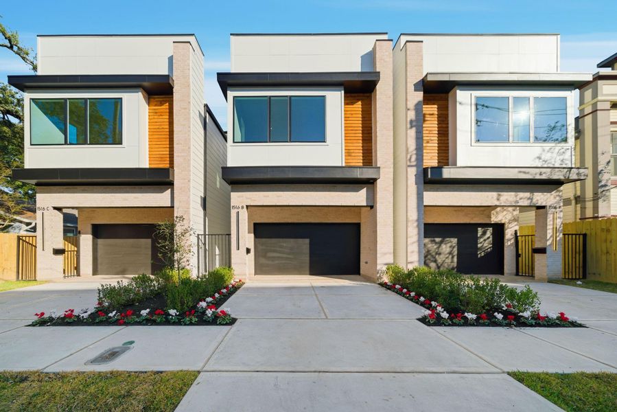 Front exterior of a new home in , Houston, TX, highlighting curb appeal (Image 1). Front exterior of a new home in , Houston, TX, highlighting curb appeal (Image 1).