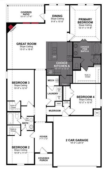 2D floor plan layout of this home in Stark Farms, Denton, TX (Image 3). 2D floor plan layout of this home in Stark Farms, Denton, TX (Image 3).
