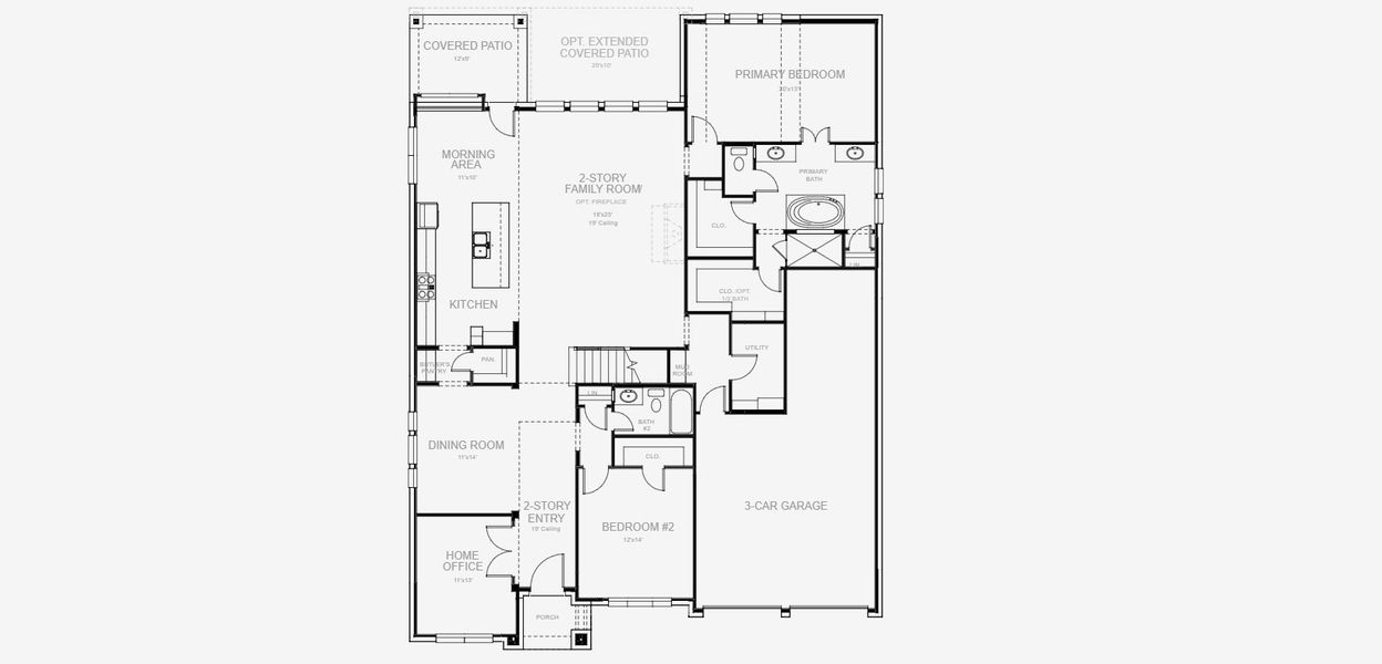2D floor plan layout of this home in Legacy Prairie at Katy Court, Katy, TX (Image 2).