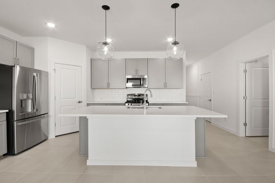 Gourmet island kitchen