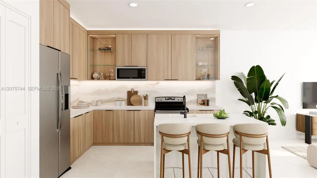 Furnished interior view inside a new home in , Miami (Image 4).