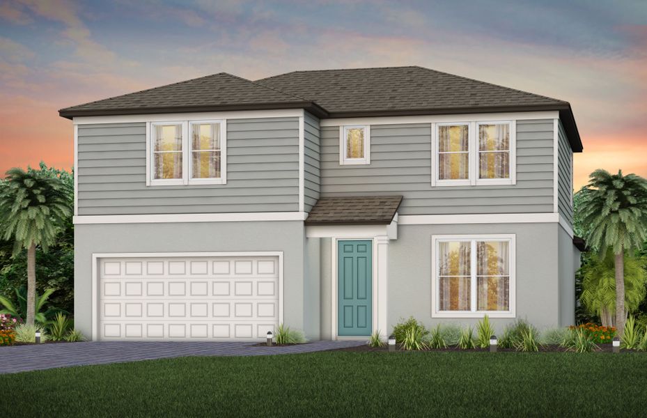 Representative exterior photo of a completed home built from the Winthrop by Pulte Homes in Spencer Glen, Riverview, FL (Image 18). Representative exterior photo of a completed home built from the Winthrop by Pulte Homes in Spencer Glen, Riverview, FL (Image 18).