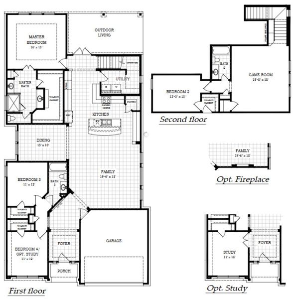 2D floor plan layout for the Jacquelyn by Chesmar Homes in Highland Village, Georgetown, TX (Image 2). 2D floor plan layout for the Jacquelyn by Chesmar Homes in Highland Village, Georgetown, TX (Image 2).