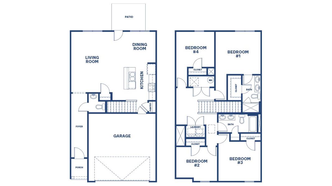 2D floor plan layout for the Pattison by D.R. Horton in Highland Hills Townhomes, Graniteville, SC (Image 3). 2D floor plan layout for the Pattison by D.R. Horton in Highland Hills Townhomes, Graniteville, SC (Image 3).