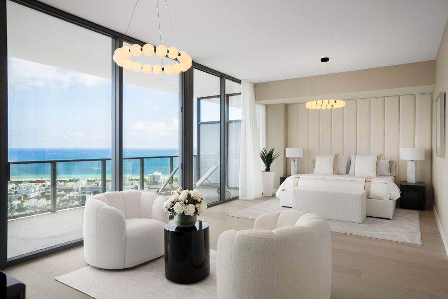 Furnished interior view inside a new home in , Miami Beach (Image 4).