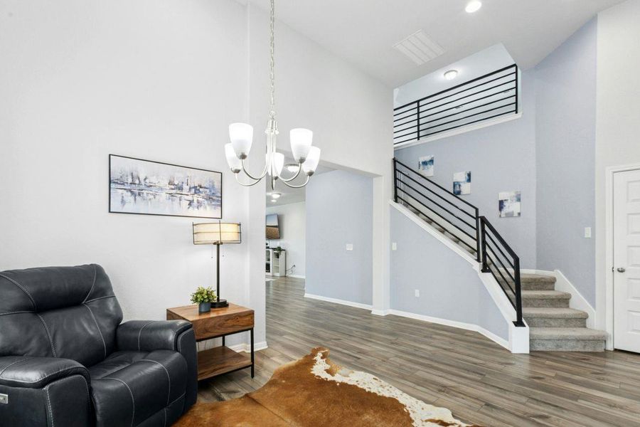 Flex room that can be utilized as a dining or secondary living space. Flex room that can be utilized as a dining or secondary living space.