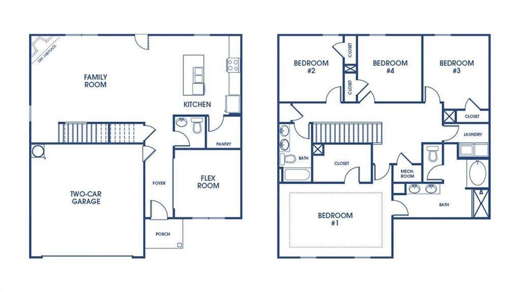2D floor plan layout of this home in Teamon Pointe, Griffin, GA (Image 3).