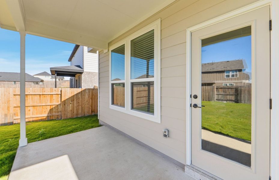 Exterior details and patio area of a home in Sunfield, Buda (Image 23). Exterior details and patio area of a home in Sunfield, Buda (Image 23).