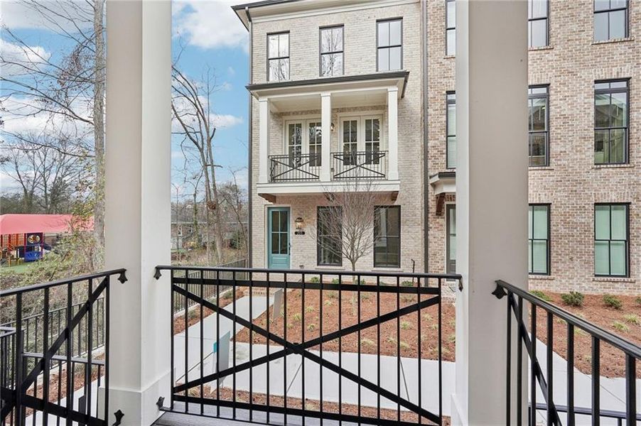 Exterior details and patio area of a home in Byers Park, Alpharetta (Image 35).