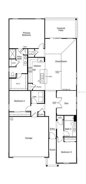 2D floor plan layout of this home in Whiteview Village, Palm Coast, FL (Image 5).