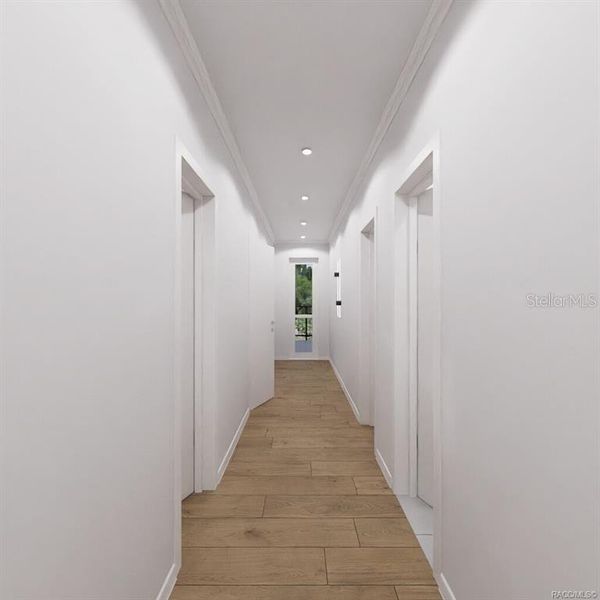 Hall to Bedrooms and Half Bath Hall to Bedrooms and Half Bath