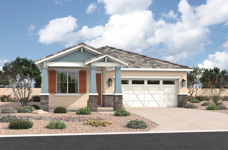 Representative exterior photo of a completed home built from the Ellenton by Beazer Homes in Highpointe at Northpointe, Peoria, AZ (Image 9).