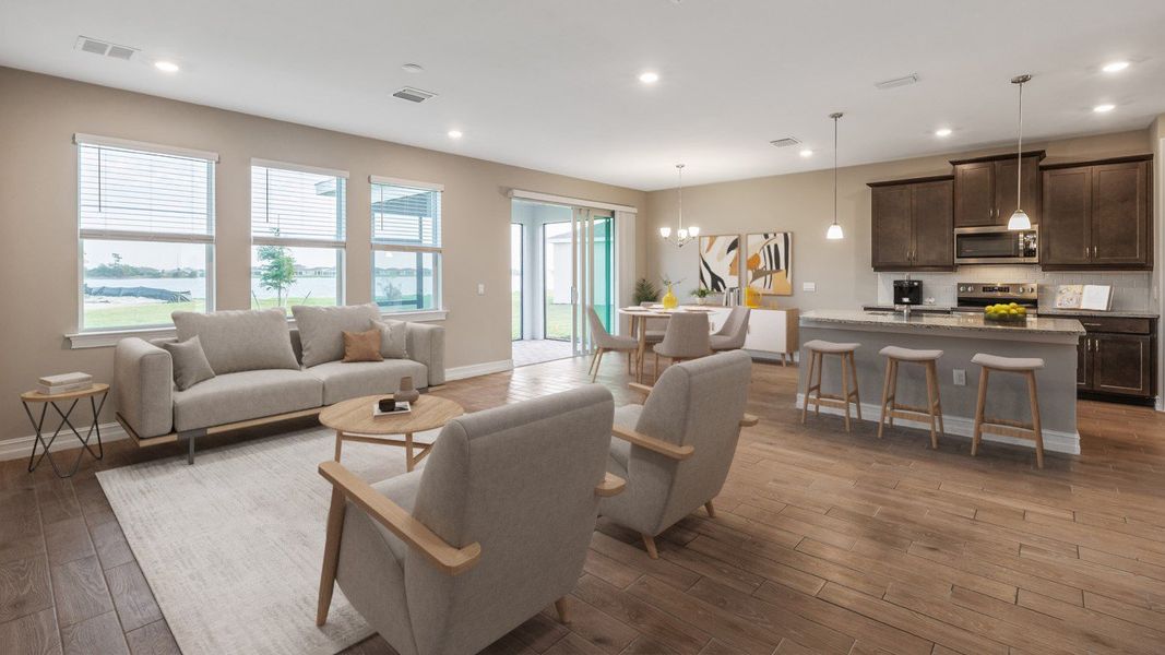 Representative furnished interior of a home built from the Coral by D.R. Horton in Lakes of Estero, Estero (Image 5). Representative furnished interior of a home built from the Coral by D.R. Horton in Lakes of Estero, Estero (Image 5).