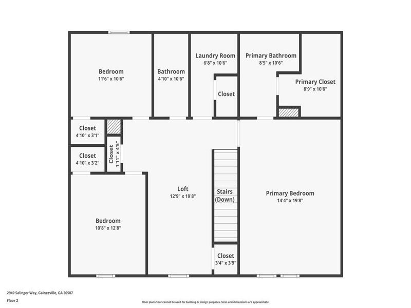 2D floor plan layout of this home in , Gainesville, GA (Image 5).
