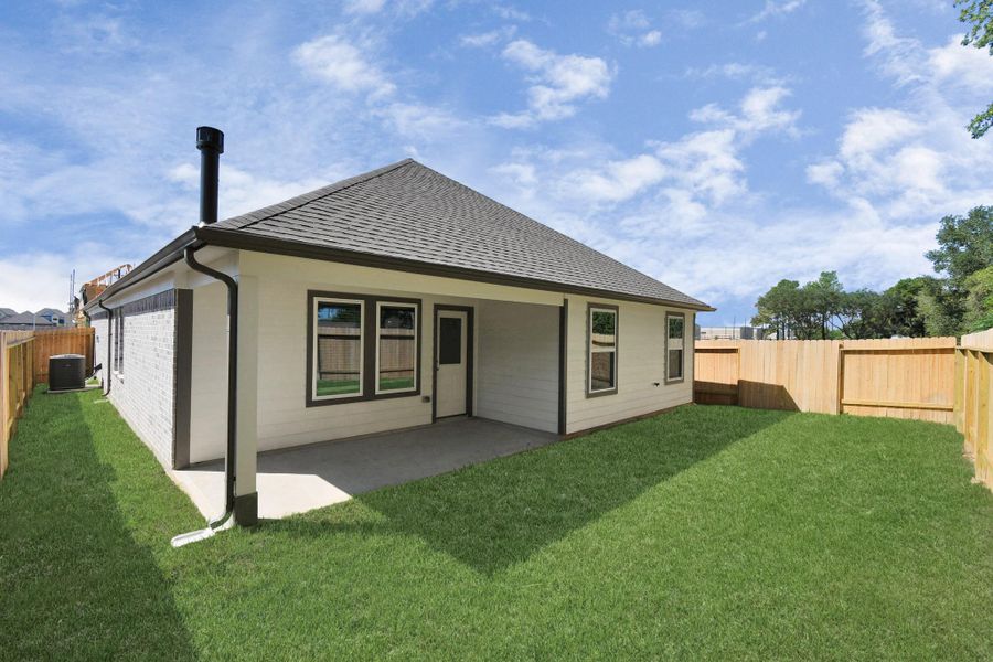 Experience outdoor living at its finest on this expansive covered patio, thoughtfully designed for BBQs and delightful outdoor dining. Sample photo of completed home with similar floor plan. Actual colors and selections may vary. Experience outdoor living at its finest on this expansive covered patio, thoughtfully designed for BBQs and delightful outdoor dining. Sample photo of completed home with similar floor plan. Actual colors and selections may vary.